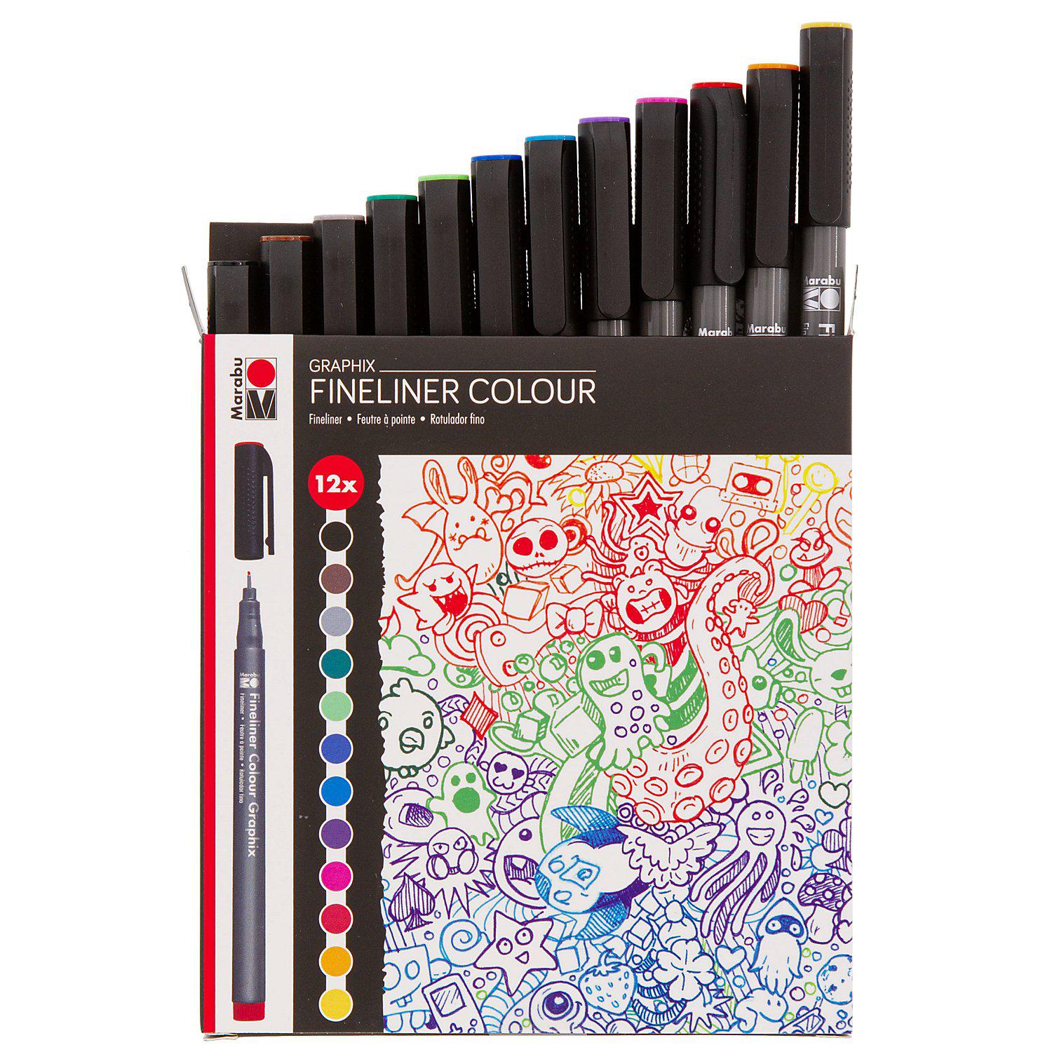 Graphix Fineliner Colour "Doodle Supreme", 12 Stifte