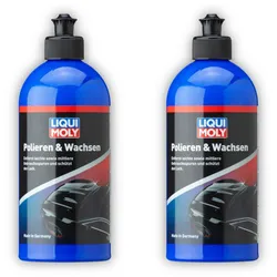 2x Lackpolitur LIQUI MOLY 21761 Polieren & Wachsen für mittlere Kratzer 500 ml