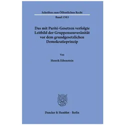 Das mit Parité-Gesetzen verfolgte Leitbild der Gruppensouveränität vor dem grundgesetzlichen De, Fachbücher von Henrik Eibenstein