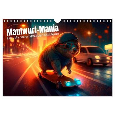 Maulwurf Mania Ein Jahr voller absurder Abenteuer (Wandkalender 2027 DIN A4 quer), CALVENDO Monatskalender