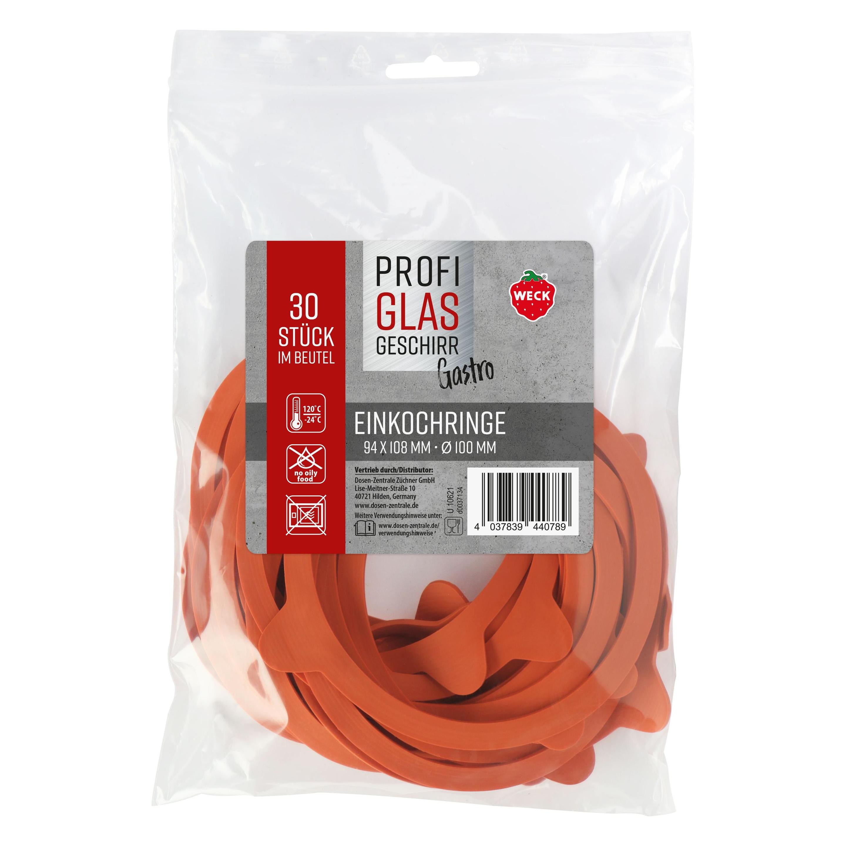 Weck 30er Beutel Gummiringe 94 x 108 mm Ø 100 mm 76135 (30 Stk.) (Gastro)