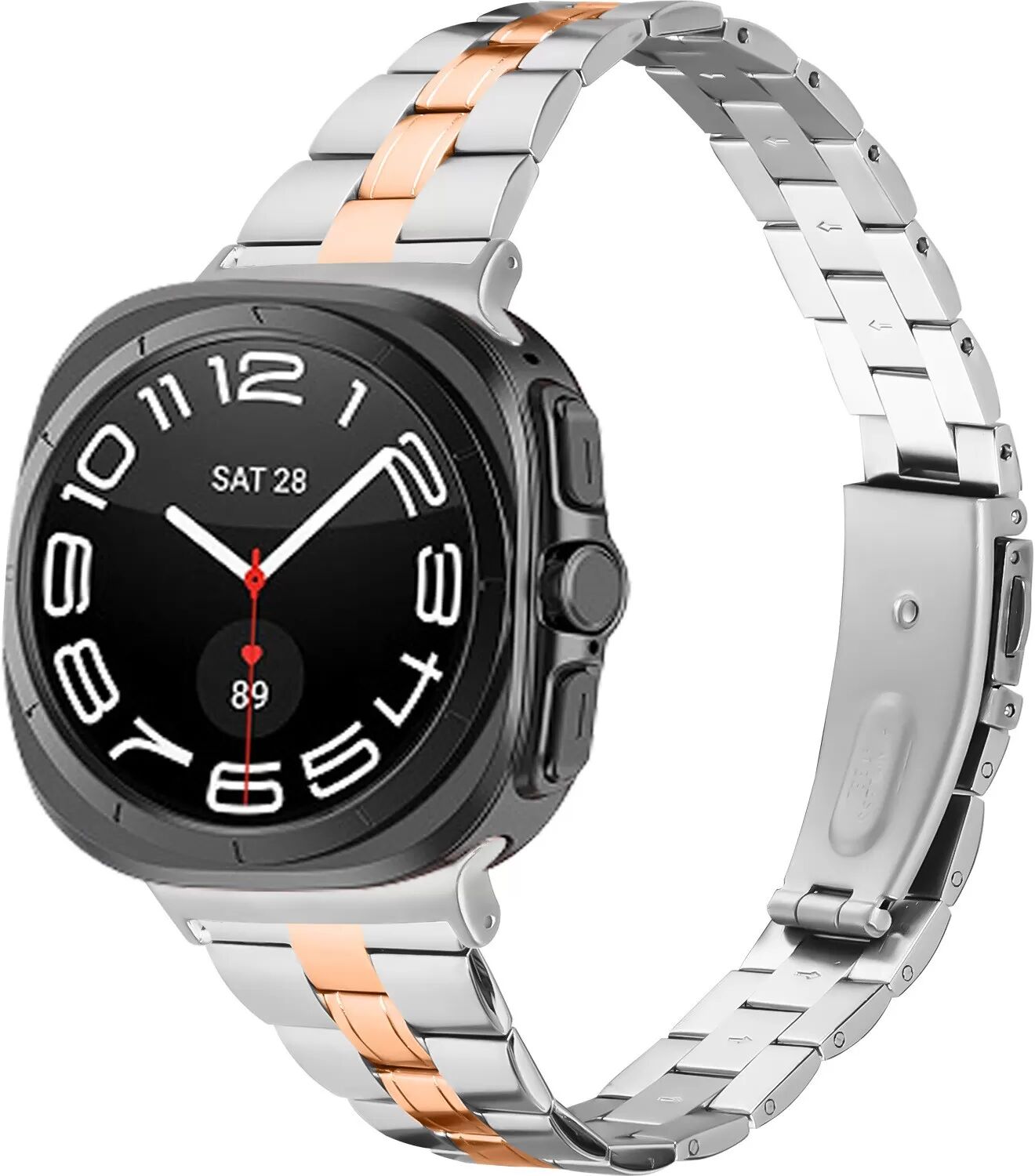 INF Schlankes Edelstahl-Uhrenarmband mit drei Perlen, kompatibel mit der Samsung Galaxy Watch 8 Roségold