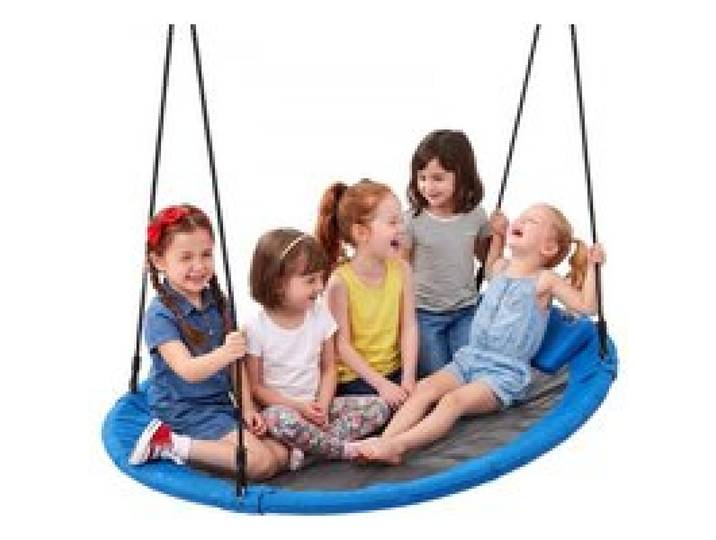 VEVOR Nestschaukel ⌀149 cm Tellerschaukel Familienschaukel 317 kg Blau, Schaukel für Outdoor & Indoor, 360° Drehbar, Schaukelsitz aus 900D Oxford-Gewebe mit 2 Aufhängegurten & Verstellbaren Seilen