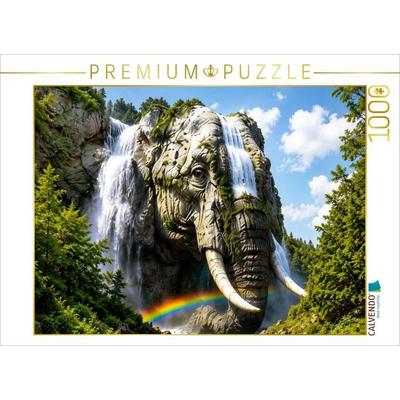 CALVENDO Puzzle Der steinerne Elefant | 1000 Teile Lege-Größe 64x48cm Foto-Puzzle für glückliche Stunden