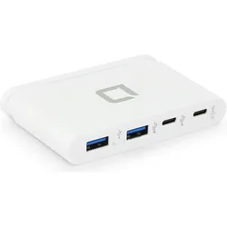 Dicota Portable 4-in-1 (USB-C, 4 Ports), Dockingstation + USB Hub, Weiss