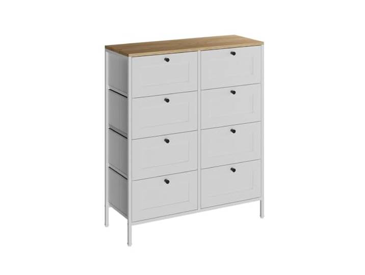 Vicco Kommode Belaro , Weiß 80 x 95 cm mit 8 Schubladen, zur Aufbewahrung von Kleidung und Alltagsgegenständen