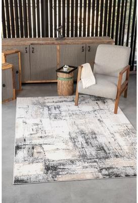 MDA Rugs Cairo Collection Transitional Anthracite/Beige Abstract Area Rug