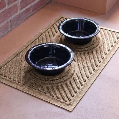 Bungalow Dba Matterly Waves Dog Bowl Pet Mat 27 x 18, 27 x 18, Khaki