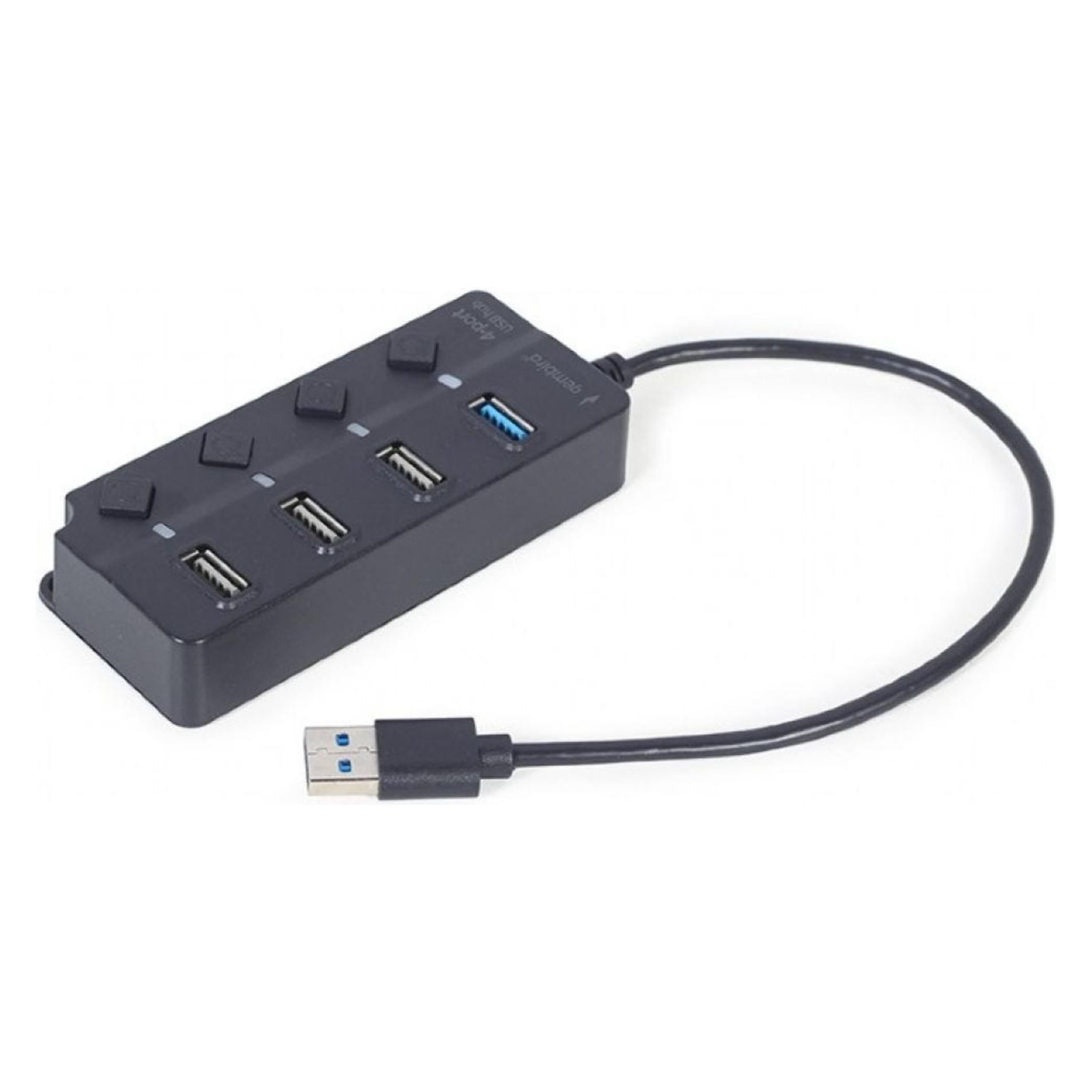 Gembird 4-port USB HUB black (4 Ports) (UHB-U3P1U2P3P-01)