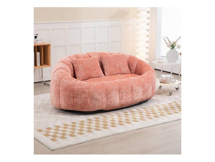 LuxusKollektion 2-Sitzer Sitzsack Sofa Zweisitzer Boneless Highback Memoryschaum Rosa Chenille