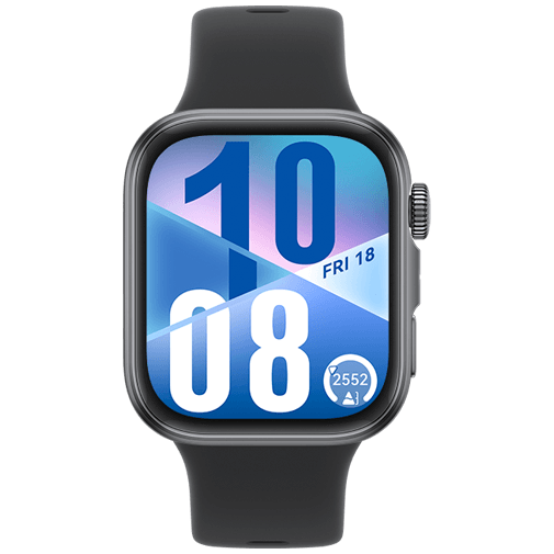 Huawei Watch Fit 4 Grau (Schwarzes Gummi Armband)