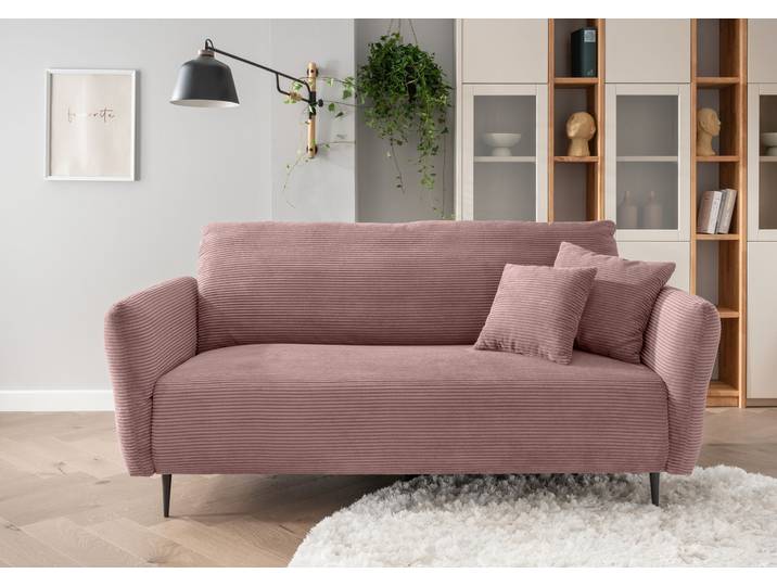 3-Sitzer HOME AFFAIRE Vanilla, Breite 231cm, verstellbare Armlehnen, bequem, bodenfrei , rosa, B:255cm H:94cm T:102cm, 93% Polyester, 7% Polyamid, Sofas, 3-Sitzer, bodenfrei, bequem und zeitlos