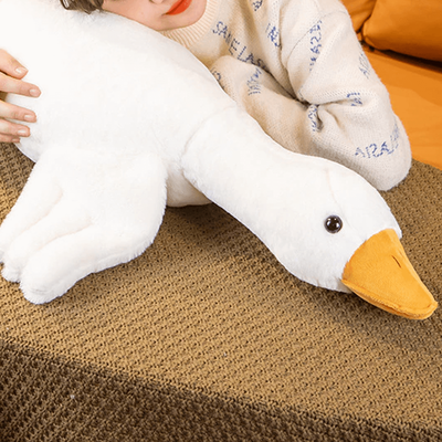 Playful Picks Giant Furry Duck Plush Toy Cozy Giant Furry Plush For Kids & Teens White 90cm