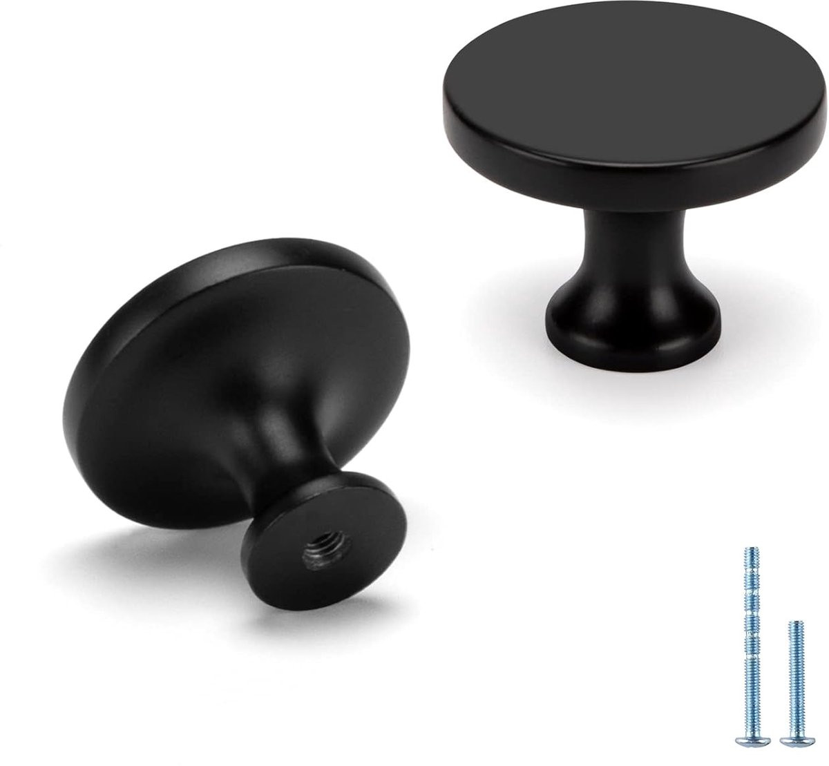 Set van 20 zwarte meubelgrepen van zinklegering