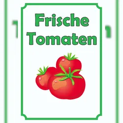 HB-Druck Frische Tomaten Schild Hochkant A1 (594x841mm)