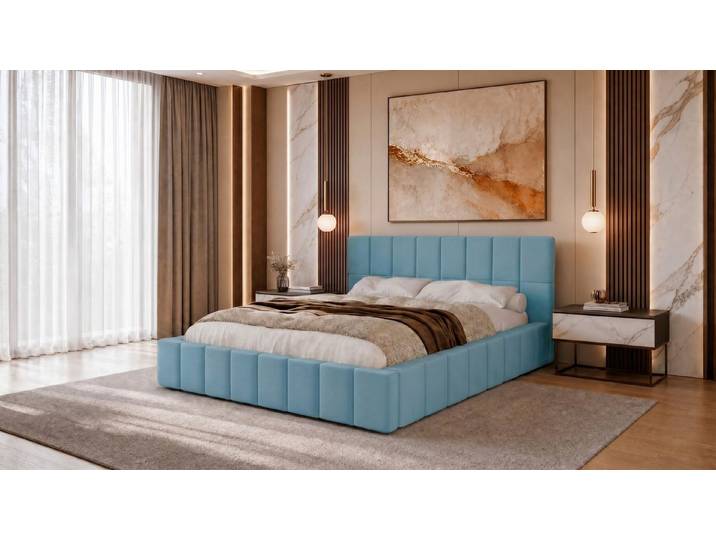 MARPUR Polsterbett ALMA Luxus Polsterbett mit Lattenrost und großem Bettkasten (Polsterbett mit Bettkasten und Kopfteil, Lattenrost, Füße, Anleitung), Gepolstertes Kopfteil für optimalen Lesekomfort & Farben wählbar
