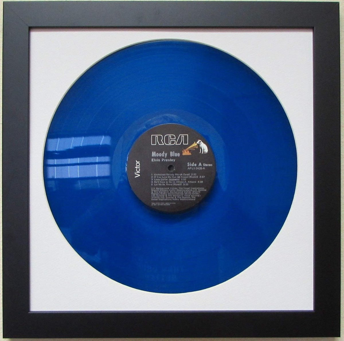 Zwarte houten lijst voor 12 inch vinyl LP plaat en picture disc met UV-beschermglas