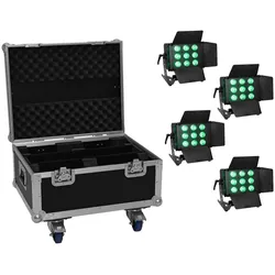 EUROLITE Set 4x LED CLS-9 QCL RGB/WW 9x7W + Case