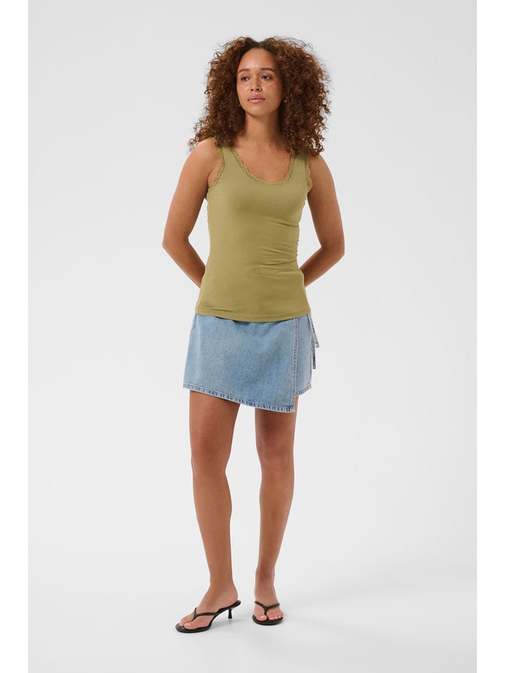 Kaffe Top in Oliv - M