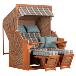 Strandkorb Comfort XL Griseum Holz Beige