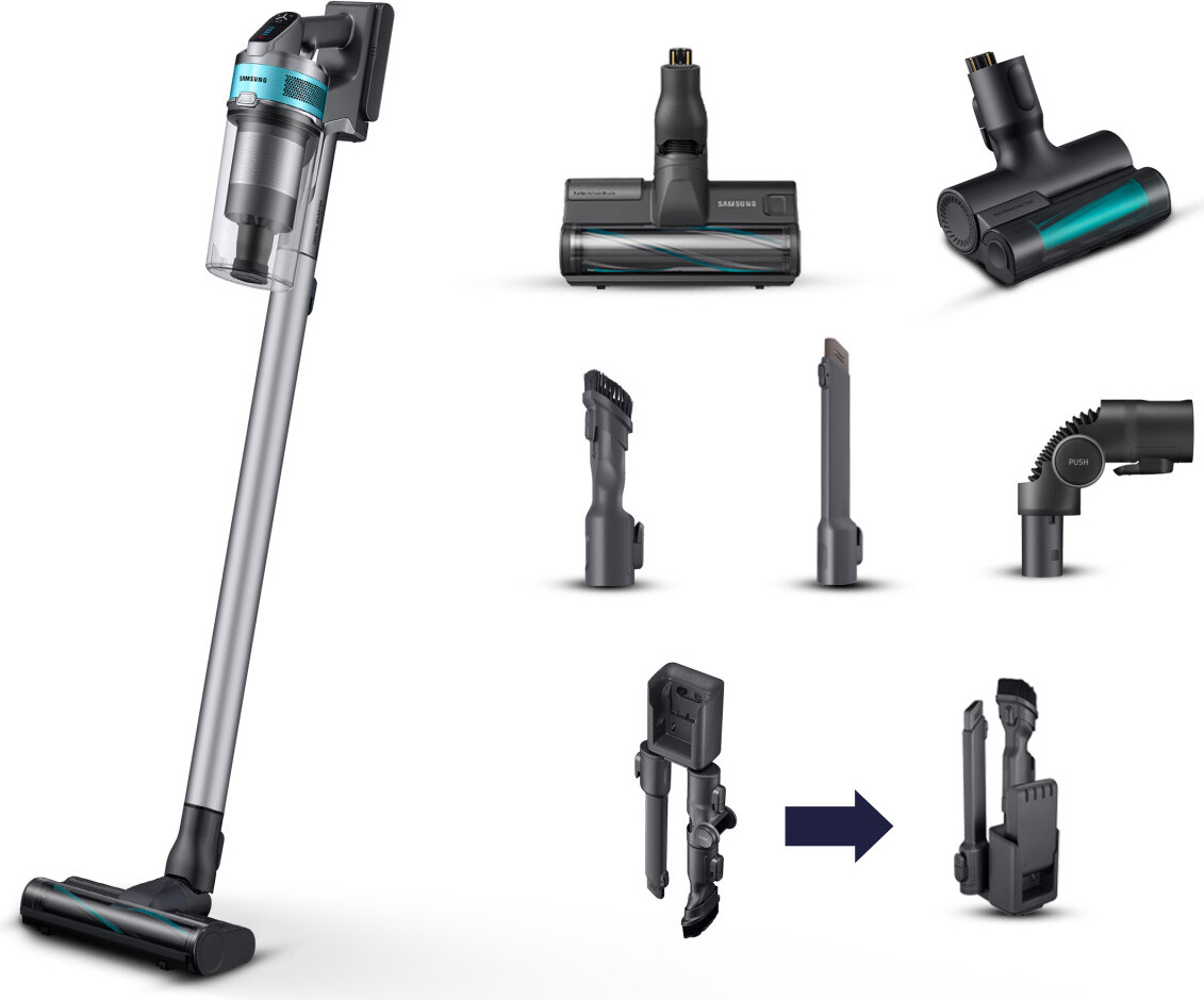 Samsung Jet 75 turbo, Stabstaubsauger, Beutellos, Schwarz, Chrom, Mintfarbe, Türkis, 0,8 l, Rechteckig, Trocken