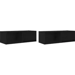 vidaXL TV-Schränke 2 Stk. Schwarz Eichen-Optik 80x31x25,5 cm