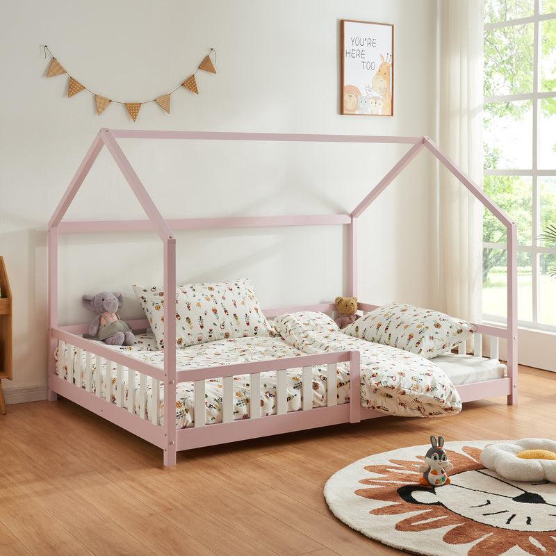 Kinderbett - Kinderbetten - Einzelbett - Etagenbett - Kinderbettgestell - Sturzschutz - Kiefernholzrahmen