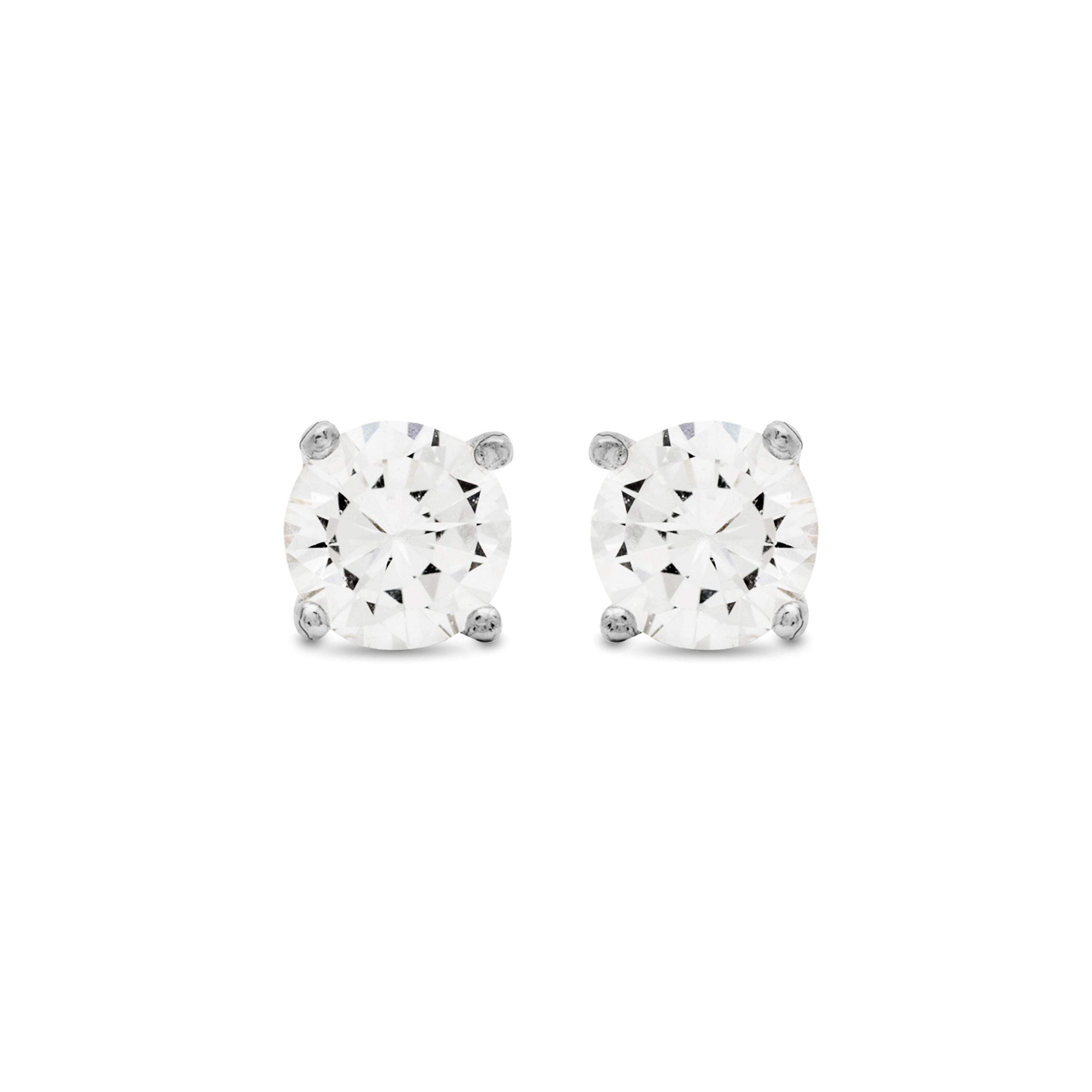 Luxenter oorbellen, basis 925 sterling zilver en glanzende zirkonia met gerhodineerde afwerking