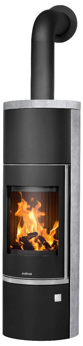 Justus | Kaminofen | Faro Aqua 2.0 | 8,5 kW | Stahl Schwarz, Speckstein