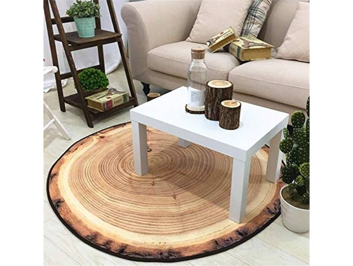 YJRBZ Rund Teppich Alter Baum-Jahresring-Vorleger Wohnzimmer Speise Sofa Couchtisch Mat weiches Schlafzimmer Bettvorleger Computer Stuhl Anti-Rutsch-Matte (Size : Diameter 180cm)