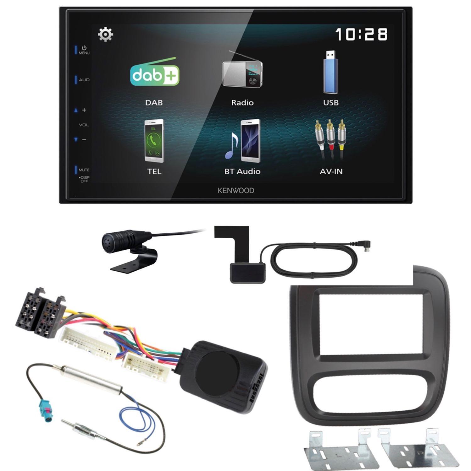 Kenwood DMX-125DAB Bluetooth MP3 USB DAB+ DAB+ Einbauset für Fiat Talento