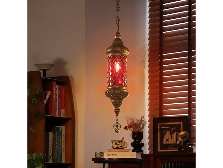 Lustre en fer rétro marocain, abat-jour en vitrail Vintage, luminaire décoratif pour Hall, Restaurant, Bar, café, hôtel