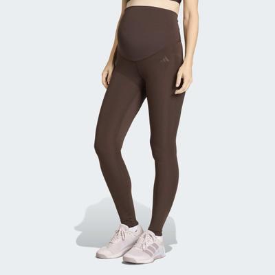 Trainingstights ADIDAS PERFORMANCE "OPTIME ESSENTIALS WORKOUT UMSTANDS-LEGGINGS IN VOLLER LÄNGE", Damen, Gr. XXL, N-Gr, braun (aurora coffee, normal, gr.), Obermaterial: 85% Polyester, 15% Elasthan, Hosen, Umstands-Leggings
