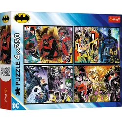 Puzzle - 4x250 Teile – Batman in Aktion - Trefl 13310