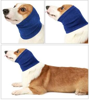 Uplift Picks Dog Noise Canceling Scarf Anxiety Relief Ear Cover Grooming Head Wrap gray medium