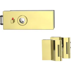 Griffwerk Glastürbeschlagset PURISTO S smart2lock Flüster 3-tlg. Bänder Messing-Optik