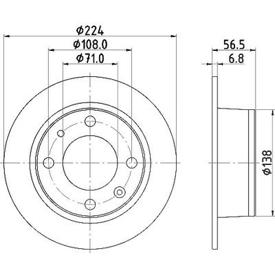 Hella Bremsscheibe [Hersteller-Nr. 8DD355100-681] für Citroën