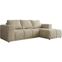 ECKSOFA MONIVA Beige Velvet - Rechts