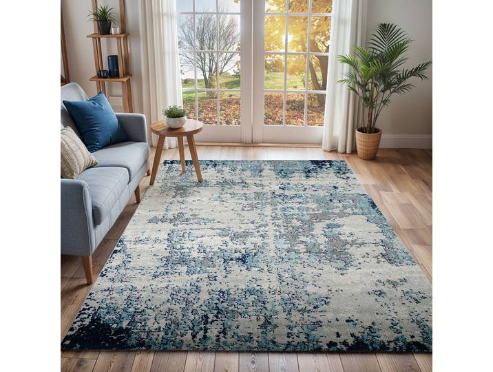Teppich LIVABLISS DUNKIRK , blau, B:200cm H:10,9mm L:275cm, Polypropylen, Teppiche, Teppich