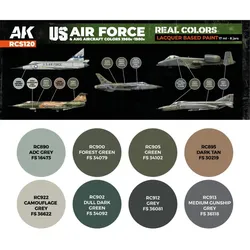 AK Real Colors US Air Force & ANG Aircraft Colors 1960s-1980s SET