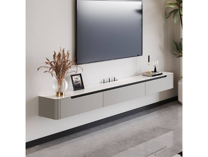 Meuble Tv esthétique français beauté universel nordique flottant meuble Tv Design De rangement Supports De télévision meubles De chambre