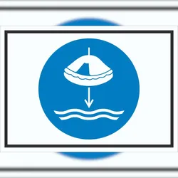 HB-Druck Rettungsfloß fieren beim Aussetzvorgang Symbol Schild A2 (420x594mm)