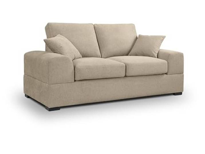 xonox.home 2 Sitzer Sofa Veda Couch Polstersofa Kompaktsofa Strukturstoff beige B/H/T: 182x90x93cm