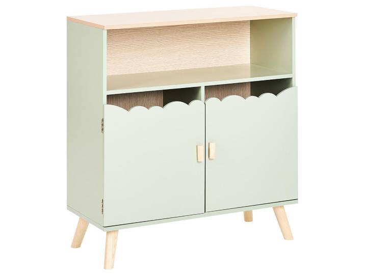 Beliani Schrank Hellgrün Lackey, Kiefer, 70x74x30 cm, Kleinmöbel, Kommoden, Sideboards