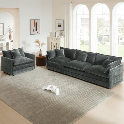 ZWYO HOSIMU Cloud Chenille Upholstered Modular Sectional Sofa with DIY Combination Design