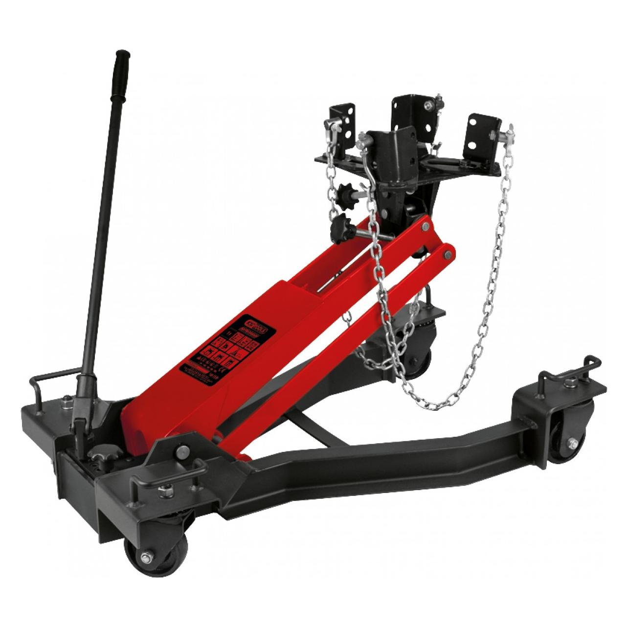 KS Tools - performance Hydraulischer-Getriebeheber mit verstellbarer Aufnahmeplatte, 1 t (1000 kg, 19 - 77 cm) (160-1330)