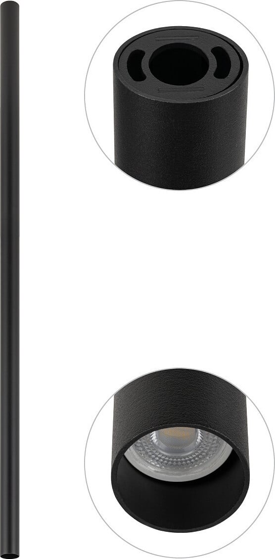 Lyora Fourty XL Lange opbouwspot zwart 110 cm