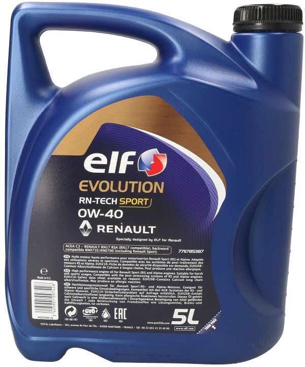 Motoröl ELF 2217624 Evolution R-TECH SPORT 0W40 5L