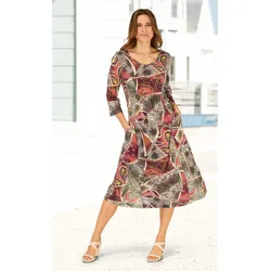 Viskose-Kleid in Druck khaki in Größe 48 von DW-Shop, Khaki, 48