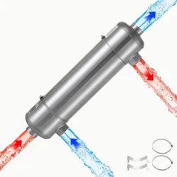 VEVOR Schwimmbad Wärmetauscher 61,5 kW, Edelstahl Schwimmbadheizer mit 30 Rohren, Pool-Wärmeüberträger mit 1,0 MPa Druck & 0,46 m2 Wärmetauscherfläche, Wärmeaustauscher für Poolsystem Spa Heizung